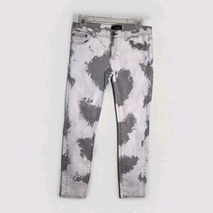 The Kooples Acid Wash Skinny Jeans Womens Sz 29 White Grey Grunge Punk 90's 80's